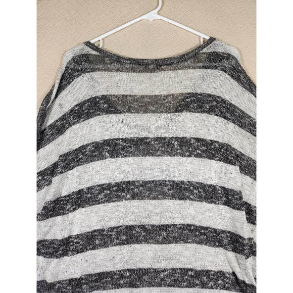 Soprano Shirt Womens Large L Knit Made In USA Striped Dolman‎ Sleeve 3/4 V Neck - Picture 10 of 12